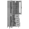 Skříň highboard betonově šedá 69,5x34x180 cm kompozitní dřevo 3198597