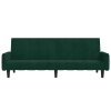 2místná rozkládací pohovka tmavě zelená samet 375776