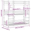 Třípatrová postel bílá 90 x 200 cm masivní borové dřevo 3284255