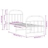 Kovový rám postele s hlavovým a nožním čelem černý 75 x 190 cm 353643