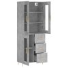 Skříň highboard betonově šedá 69,5x34x180 cm kompozitní dřevo 3198589