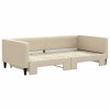 Válenda s přistýlkou krémová 100 x 200 cm textil 3196587