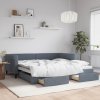 Válenda s přistýlkou a zásuvkami tmavě šedá 100 x 200 cm samet 3197827