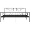 Kovový rám postele s hlavovým a nožním čelem černý 200 x 200 cm 372204
