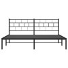 Kovový rám postele s čelem černý 180 x 200 cm 355663