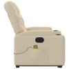 Elektrické zvedací masážní polohovací křeslo krémové textil 3204641