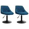 Otočné jídelní židle 2 ks modré samet 335331