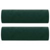 Dekorační polštáře 2 ks tmavě zelené Ø 15 x 50 cm samet 349511