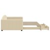 Válenda s přistýlkou a zásuvkami krémová 100 x 200 cm textil 3197233