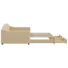 Válenda s přistýlkou a zásuvkami krémová 100 x 200 cm textil 3197575