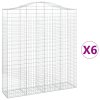 Klenuté gabionové koše 6 ks 200x50x220/240cm pozinkované železo 3145770