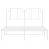 Kovový rám postele s čelem bílý 135 x 190 cm 373935