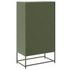 Skříň highboard olivově zelená 68,5 x 38,5 x 123,5 cm ocel 846504