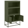Skříň highboard olivově zelená 68,5 x 38,5 x 123,5 cm ocel 846504