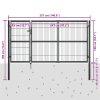 Zahradní brána se sloupky ocel 350 x 140 cm antracitová 144401
