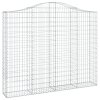 Klenutý gabionový koš 200 x 30 x 160/180 cm pozinkované železo 153388