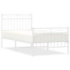 Kovový rám postele s hlavovým a nožním čelem bílý 90 x 190 cm 373750