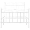 Kovový rám postele s hlavovým a nožním čelem bílý 90 x 190 cm 373750