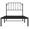 Kovový rám postele s čelem černý 90 x 200 cm 373880