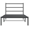 Kovový rám postele s čelem černý 100 x 190 cm 355359