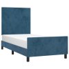 Rám postele bez matrace tmavě modrý 80x200 cm samet 3125603