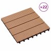 22 ks terasové dlaždice 30 x 30 cm 2 m² WPC barva teak 277801