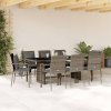 9dílný zahradní jídelní set s poduškami šedý polyratan 3213493