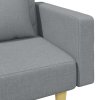 2místná rozkládací pohovka polštáře podnožka světle šedá textil 3216258
