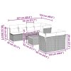 8dílná zahradní sedací souprava s poduškami šedá polyratan 3255851