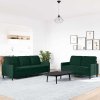 2dílná sedací souprava s poduškami tmavě zelená samet 3278393