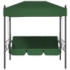 Zahradní houpačka se stříškou zelená ocel 4008902
