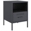 Noční stolek antracitový 36 x 39 x 50,5cm ocel 843058
