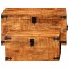 Úložné truhly sada 2 ks hrubé mangovníkové dřevo 241634