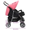 Sportovní kočárek pro dvojčata růžovo-černý ocel 10155
