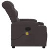 Masážní polohovací křeslo tmavě hnědé textil 374161