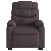 Zvedací polohovací křeslo tmavě hnědé textil 3206650