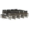 13dílný zahradní jídelní set s poduškami šedý polyratan 3210980