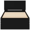 Rám postele s čelem a LED osvětlením černý 75 x 190 cm 838842