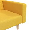 2místná rozkládací pohovka se 2 polštáři žlutá textil 375906