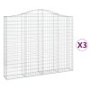 Klenuté gabionové koše 3 ks 200x30x160/180cm pozinkované železo 3145494