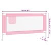Dětská zábrana k postýlce růžová 160 x 25 cm textil 10203