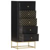 Komoda se zásuvkami černá a zlatá 45x30x105cm masivní mangovník 286513