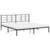 Kovový rám postele s čelem černý 193 x 203 cm 355567