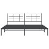 Kovový rám postele s čelem černý 193 x 203 cm 355567