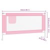 Dětská zábrana k postýlce růžová 150 x 25 cm textil 10202