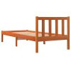Postel bez matrace voskově hnědá 90 x 190 cm masivní borovice 844802