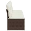 Zahradní pohovka s poduškami 4místná hnědá polyratan 366203