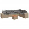 8dílná zahradní sedací souprava s poduškami béžová polyratan 3225478