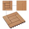 22 ks terasové dlaždice 30 x 30 cm 2 m² WPC barva teak 277804