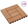 22 ks terasové dlaždice 30 x 30 cm 2 m² WPC barva teak 277804